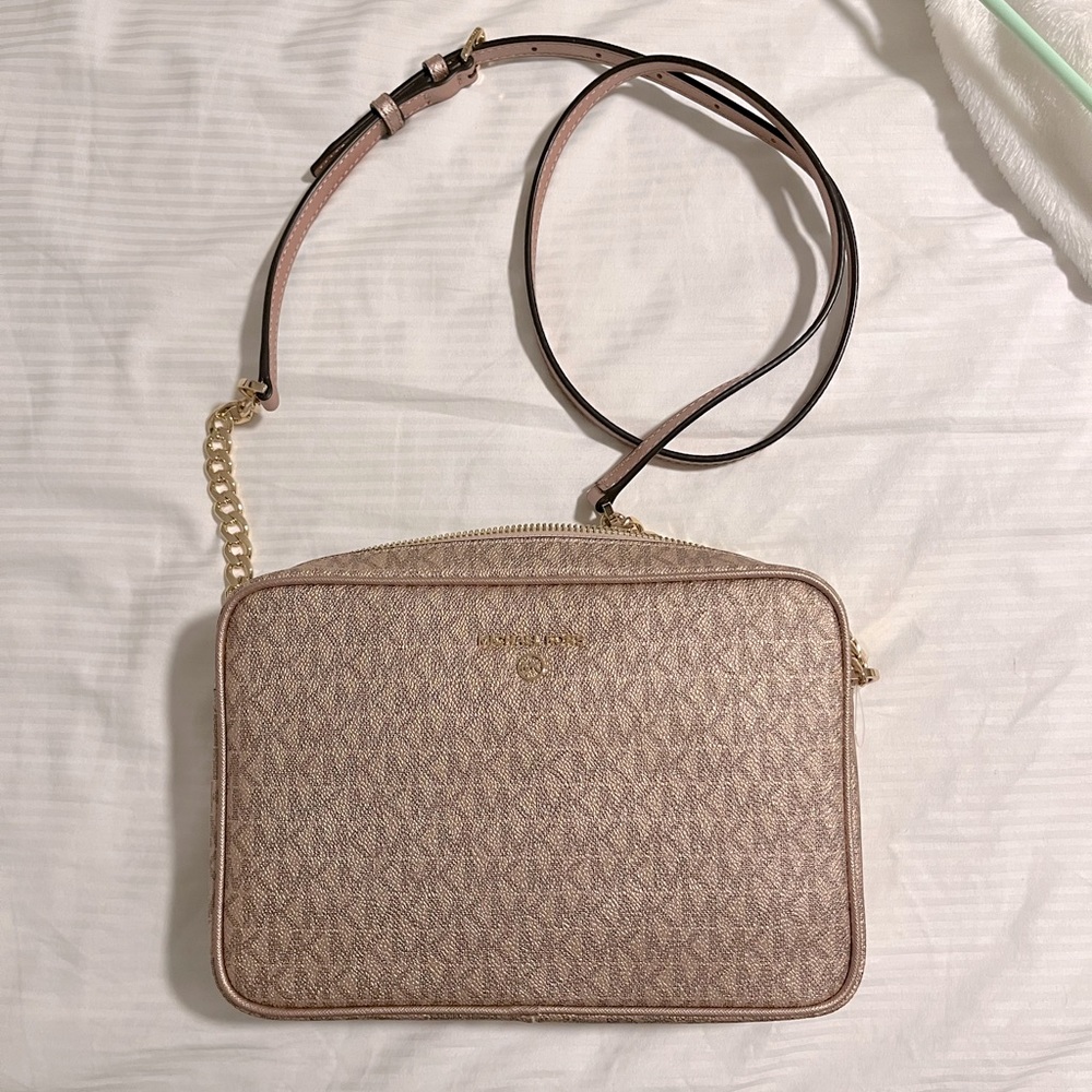 Michael Kors Large Charm EW Crossbody Bag in Rose Gold